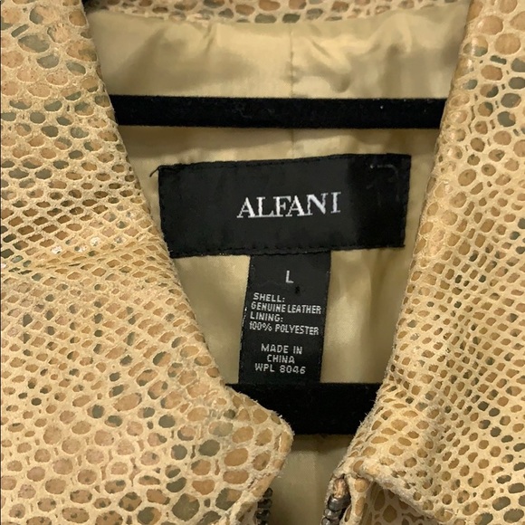 ALFANI embossed Leather jacket - Picture 3 of 8